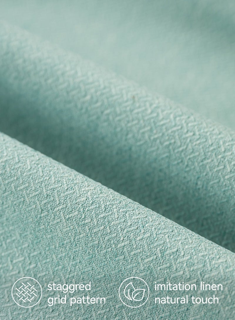 a moment Cushion Covers 50 x 50 CM Teal Textured Decorative Throw Pillow Covers Modern Farmhouse Pillowcase Solid Cushion Cover Pack of 2 for Home Decor Sofa Bedroom - Image 3